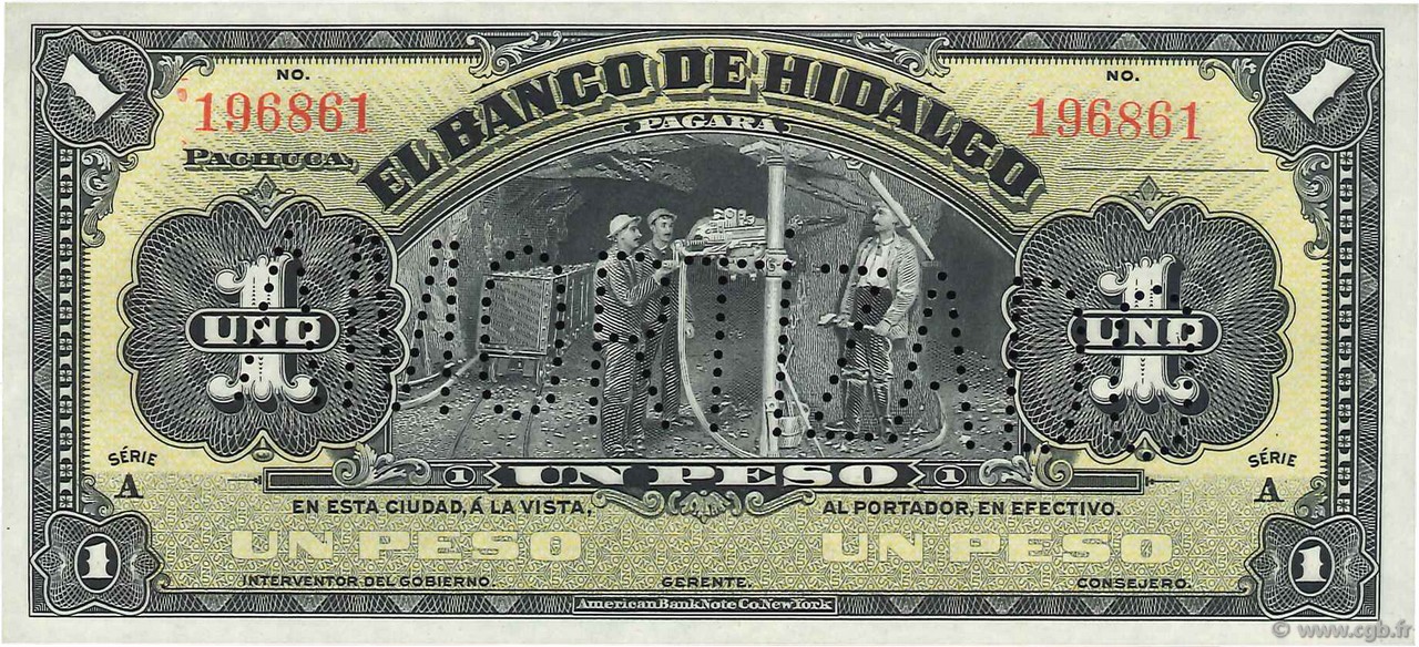 1 Pesos MEXICO Hidalgo 1914 PS.0304b FDC