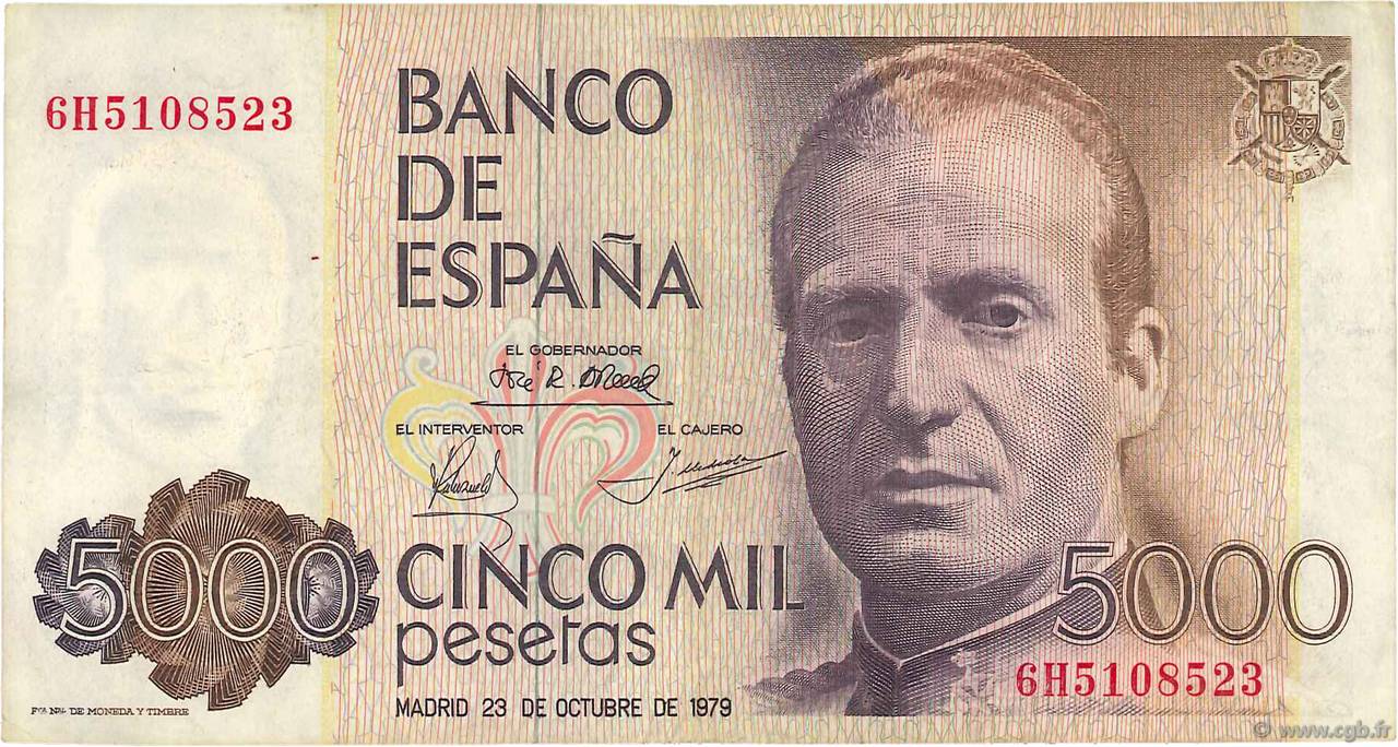 5000 Pesetas SPANIEN  1979 P.160 SS