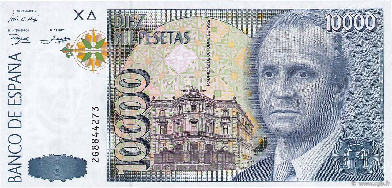 10000 Pesetas SPAIN  1992 P.166 AU+