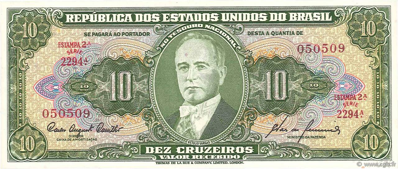 10 Cruzeiros BRAZIL  1953 P.159f UNC