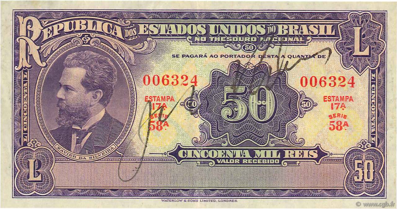 50 Mil Reis BRASILIEN  1936 P.059 VZ