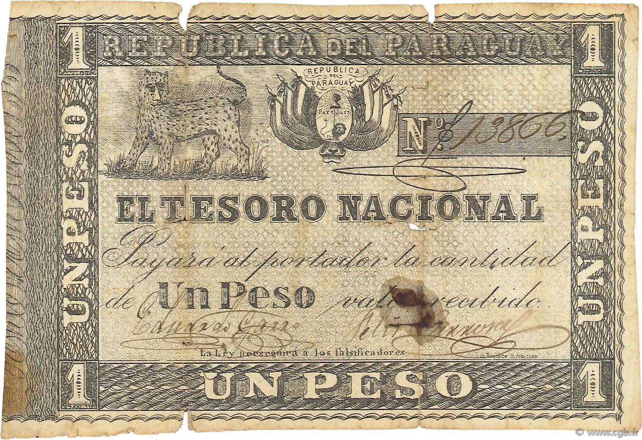 1 Peso PARAGUAY  1860 P.011 SGE