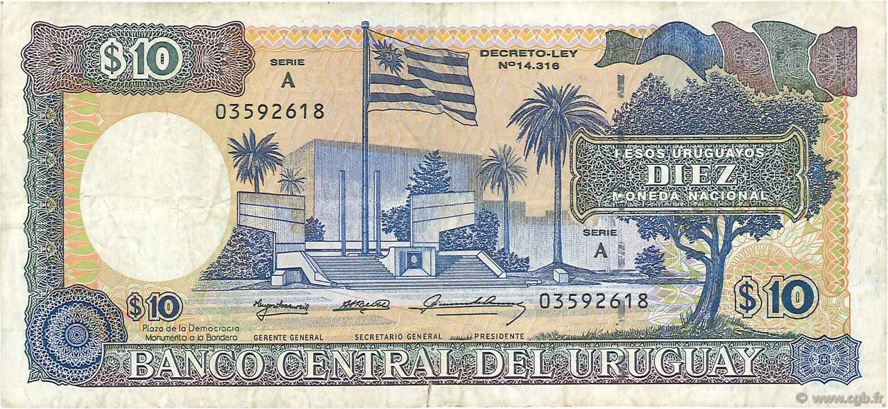 10 Pesos Uruguayos URUGUAY  1995 P.073Ba S