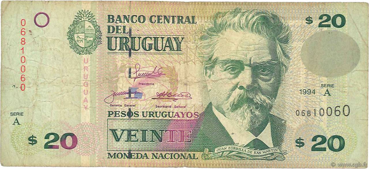 20 Pesos Uruguayos URUGUAY  1994 P.074a F