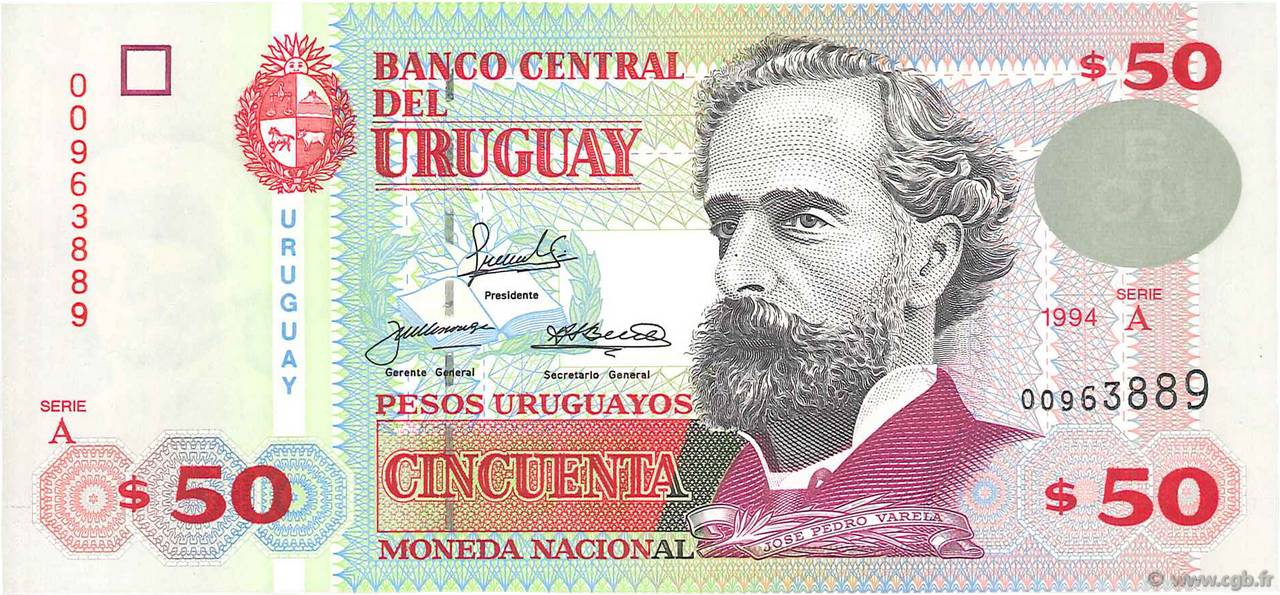 50 Pesos Uruguayos URUGUAY  1994 P.075a FDC