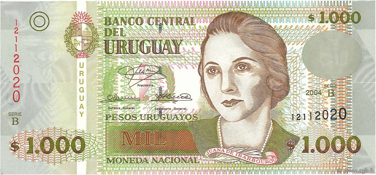 1000 Pesos Uruguayos URUGUAY  2004 P.079b UNC