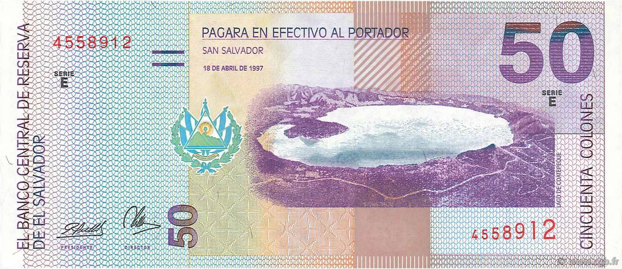 50 Colones EL SALVADOR  1997 P.150a FDC