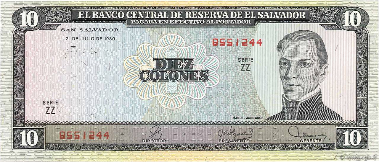 10 Colones EL SALVADOR  1980 P.129b ST