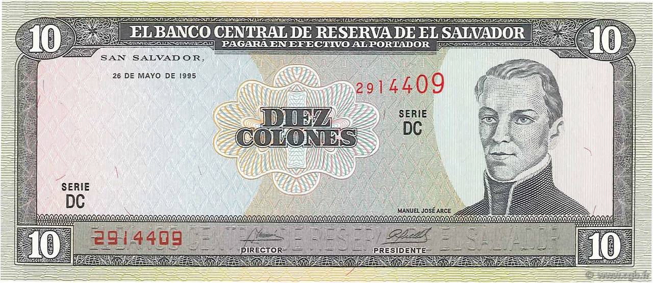 10 Colones EL SALVADOR  1995 P.141a UNC