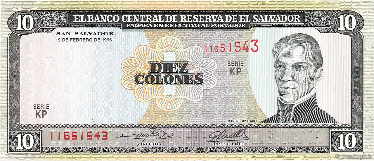 10 Colones EL SALVADOR  1996 P.144a FDC