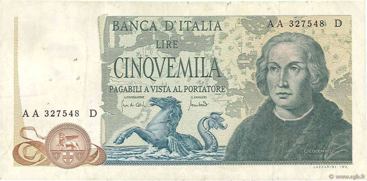 5000 Lire ITALIEN  1971 P.102a fSS