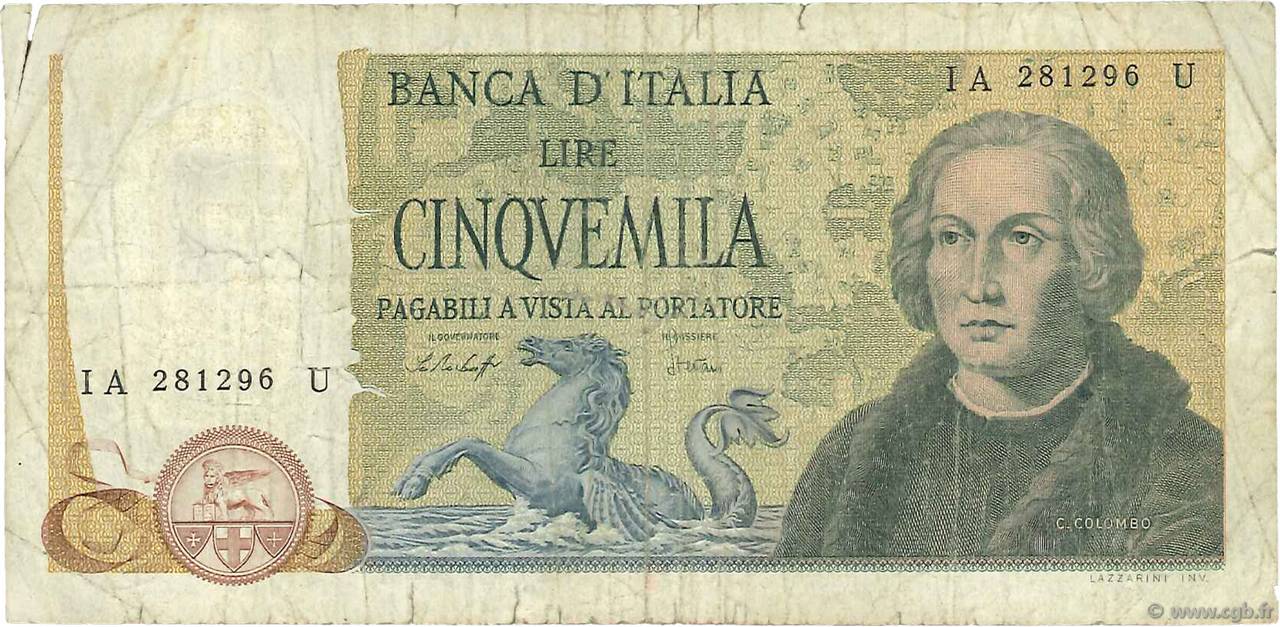 5000 Lire ITALIA  1977 P.102c q.B
