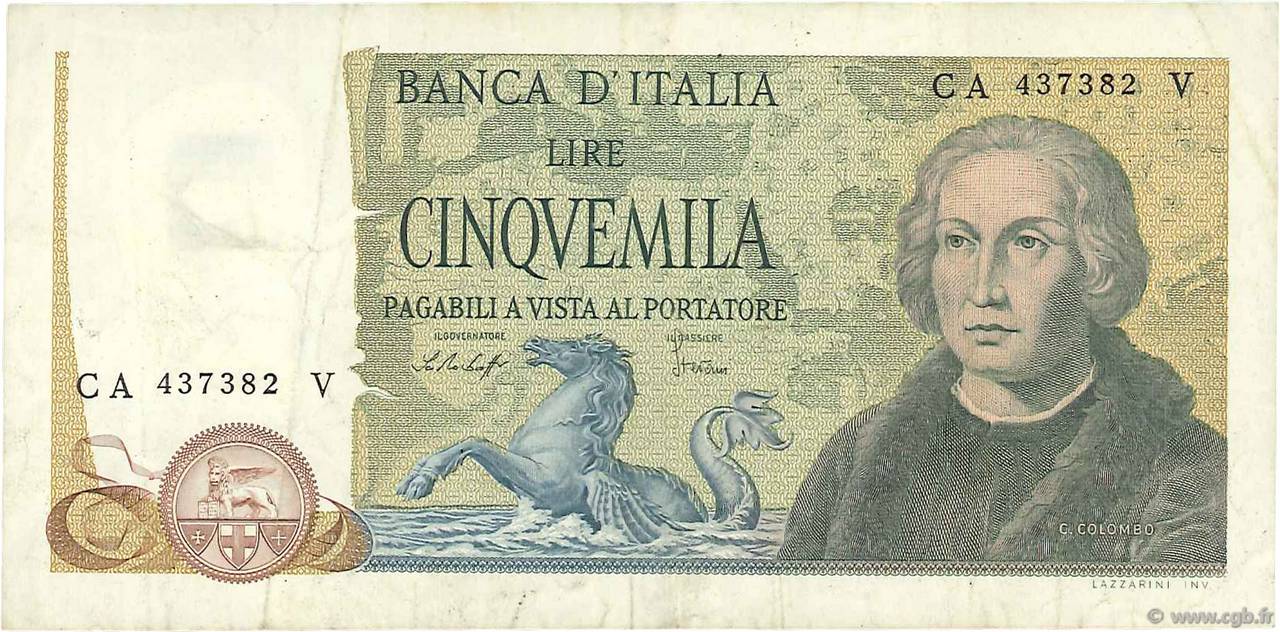 5000 Lire ITALIE  1977 P.102c TB+