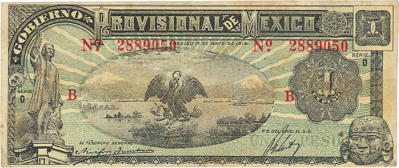 1 Peso MEXICO  1916 PS.0709 S