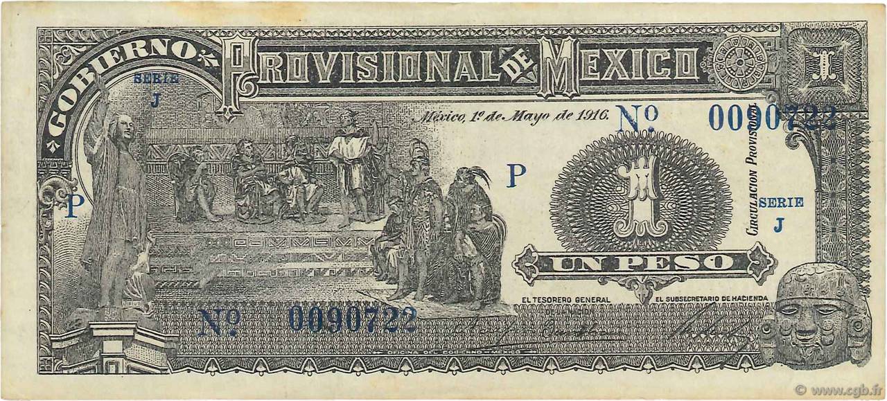 1 Peso MEXIQUE  1916 PS.0710 TTB