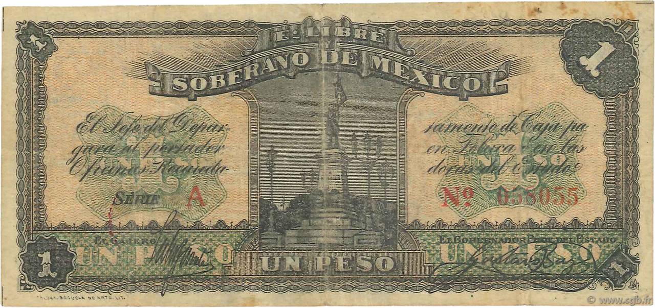 1 Peso MEXICO Toluca 1915 PS.0880 F