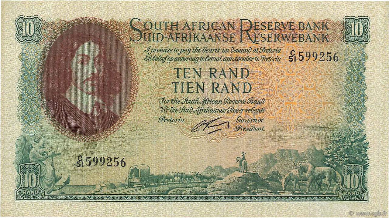 10 Rand SOUTH AFRICA  1962 P.106b XF