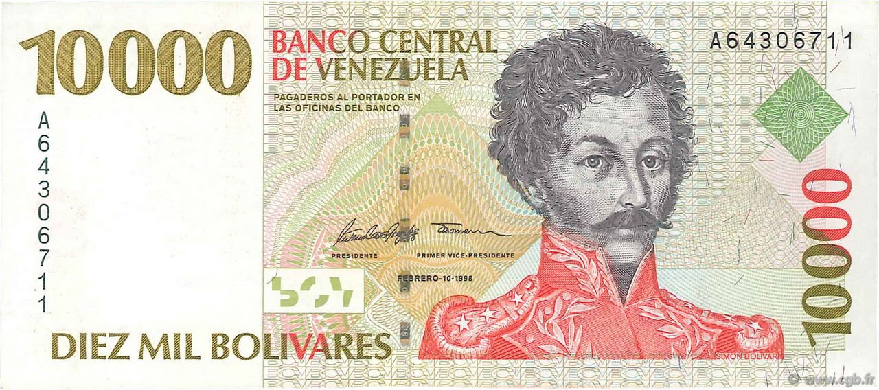 10000 Bolivares VENEZUELA  1998 P.081 pr.NEUF