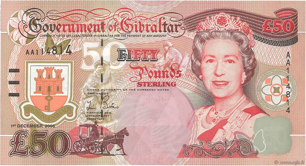 50 Pounds Sterling GIBRALTAR  2006 p.34a FDC