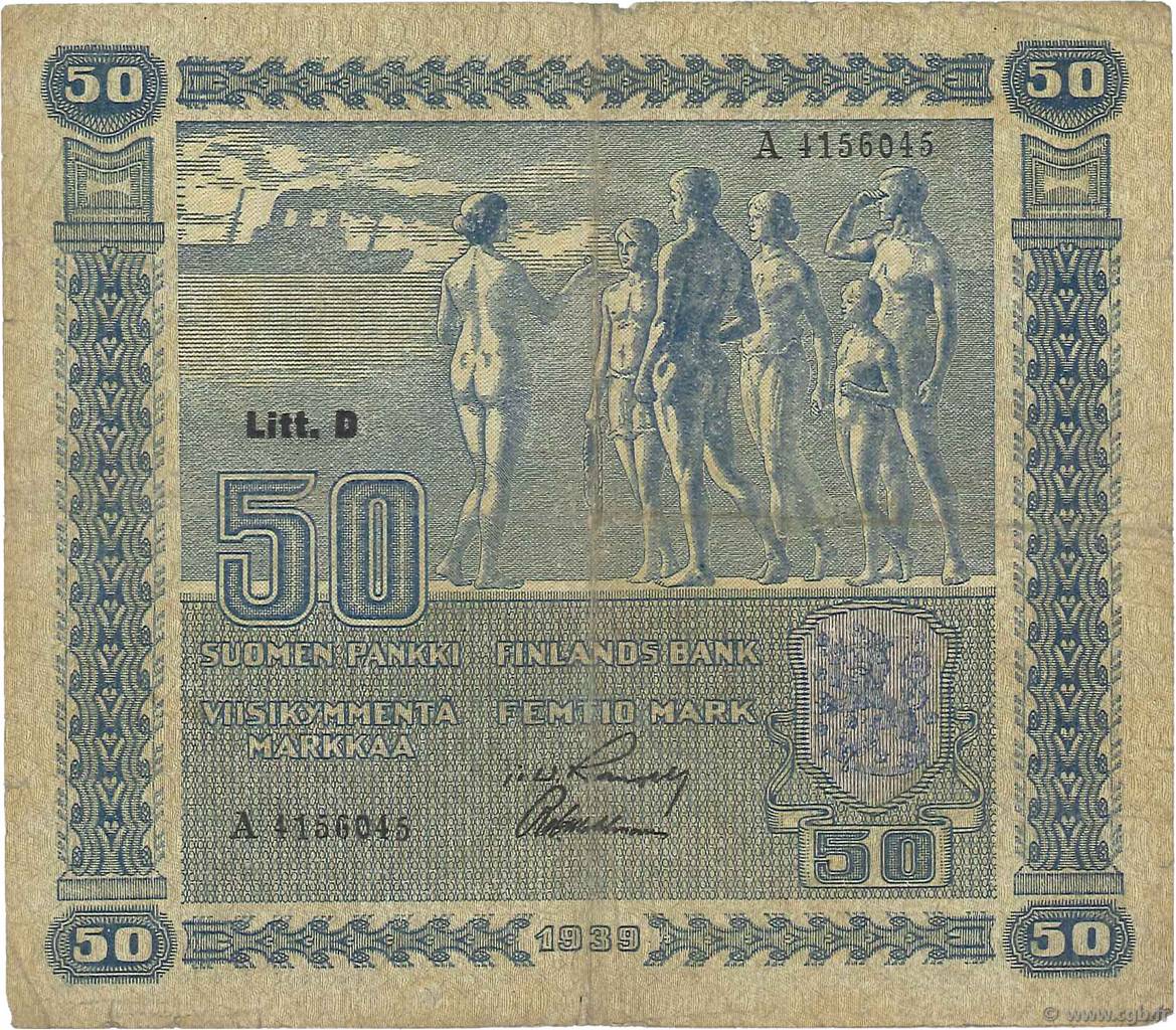 50 Markkaa FINLANDE  1939 P.072a B