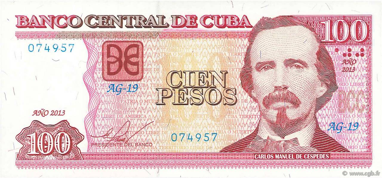 100 Pesos CUBA  2013 P.129e FDC