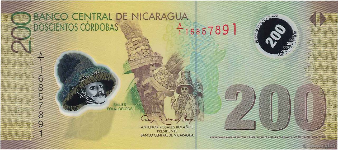 200 Cordobas NICARAGUA  2007 P.205b FDC