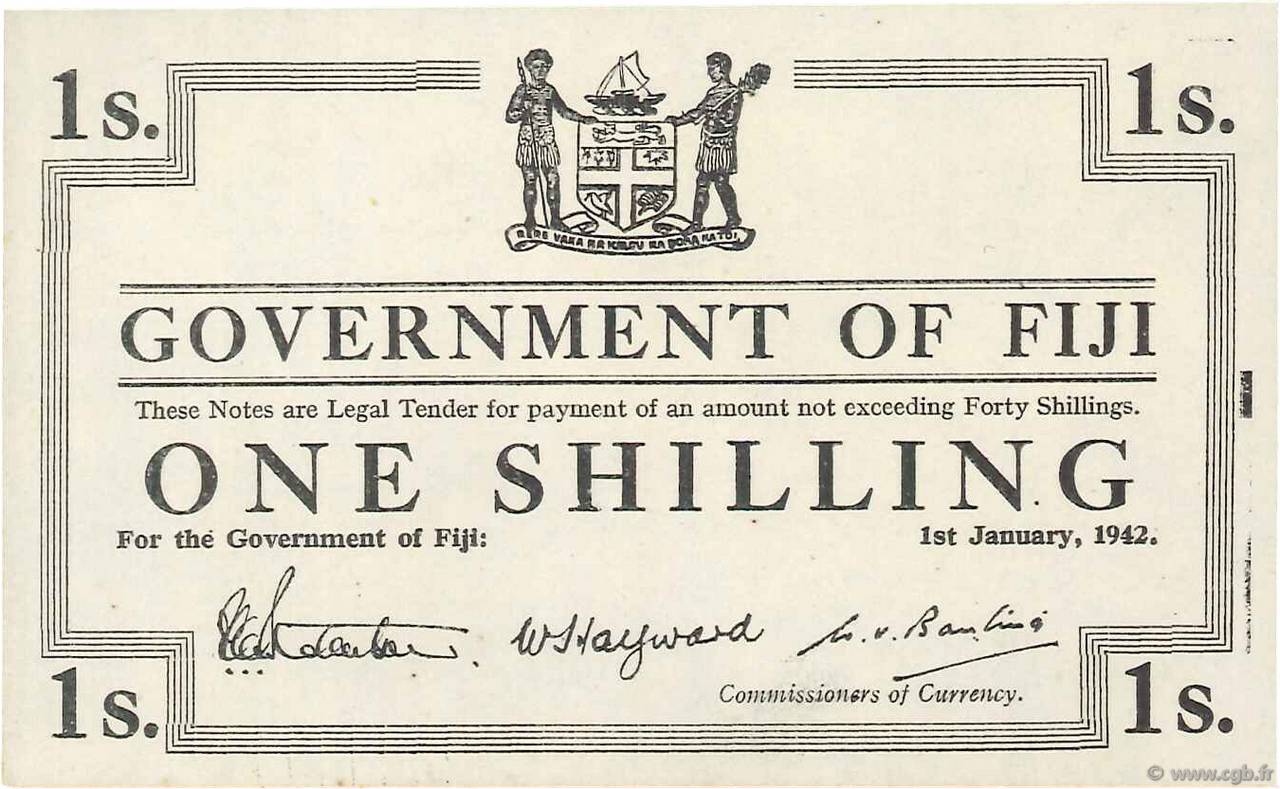 1 Shilling FIDSCHIINSELN  1942 P.048r1 fST+