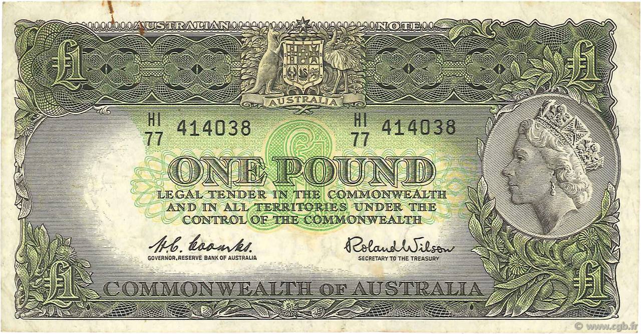 1 Pound AUSTRALIE  1961 P.34a pr.TTB