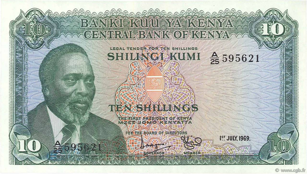 10 Shillings KENYA  1969 P.07a FDC