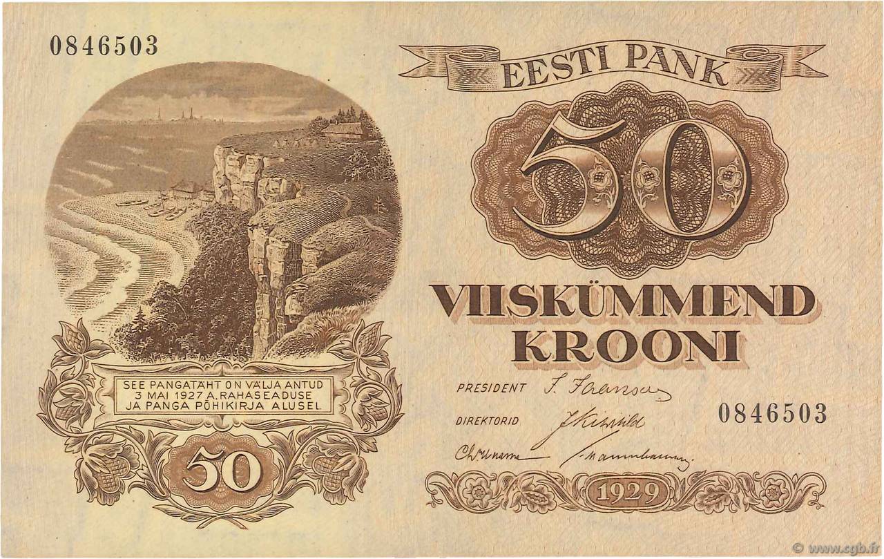 50 Krooni ESTLAND  1929 P.65a fST