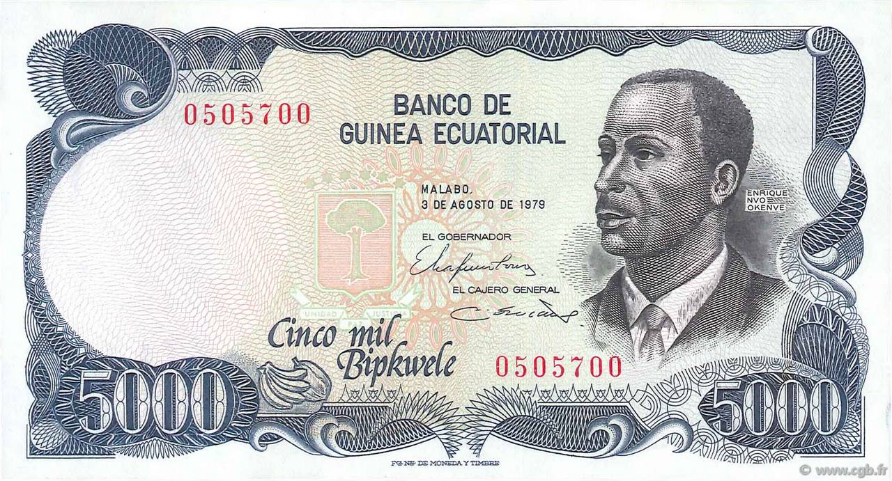5000 Bipkwele GUINEA ECUATORIAL  1979 P.17 SC+