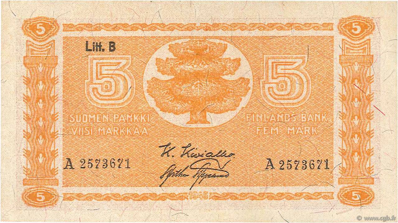 5 Markkaa FINLANDIA  1922 P.084 q.SPL