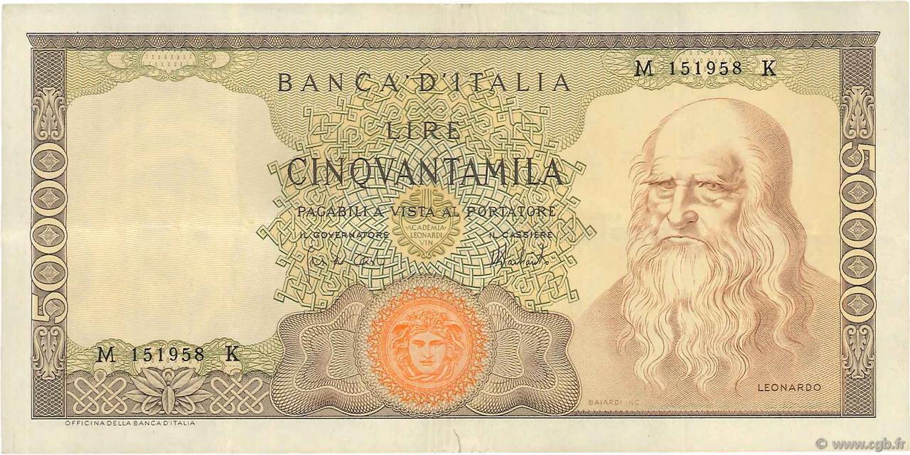 50000 Lire ITALIA  1972 P.099c MBC