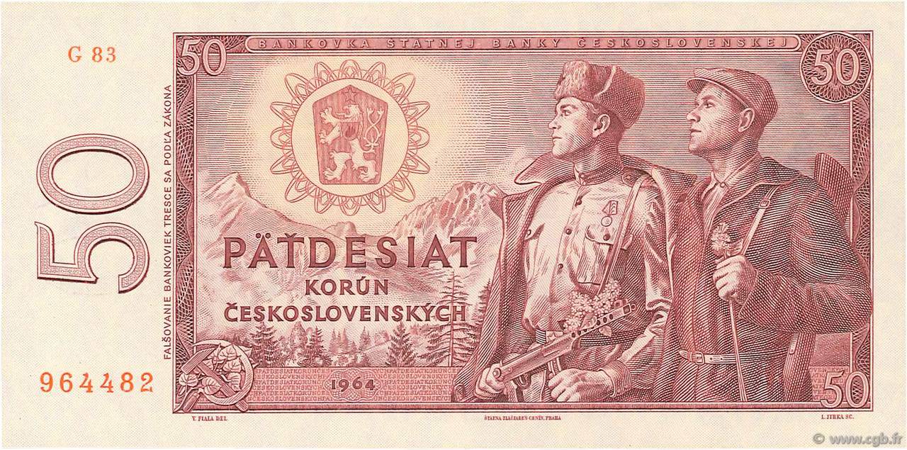 50 Korun CZECHOSLOVAKIA  1964 P.090b UNC