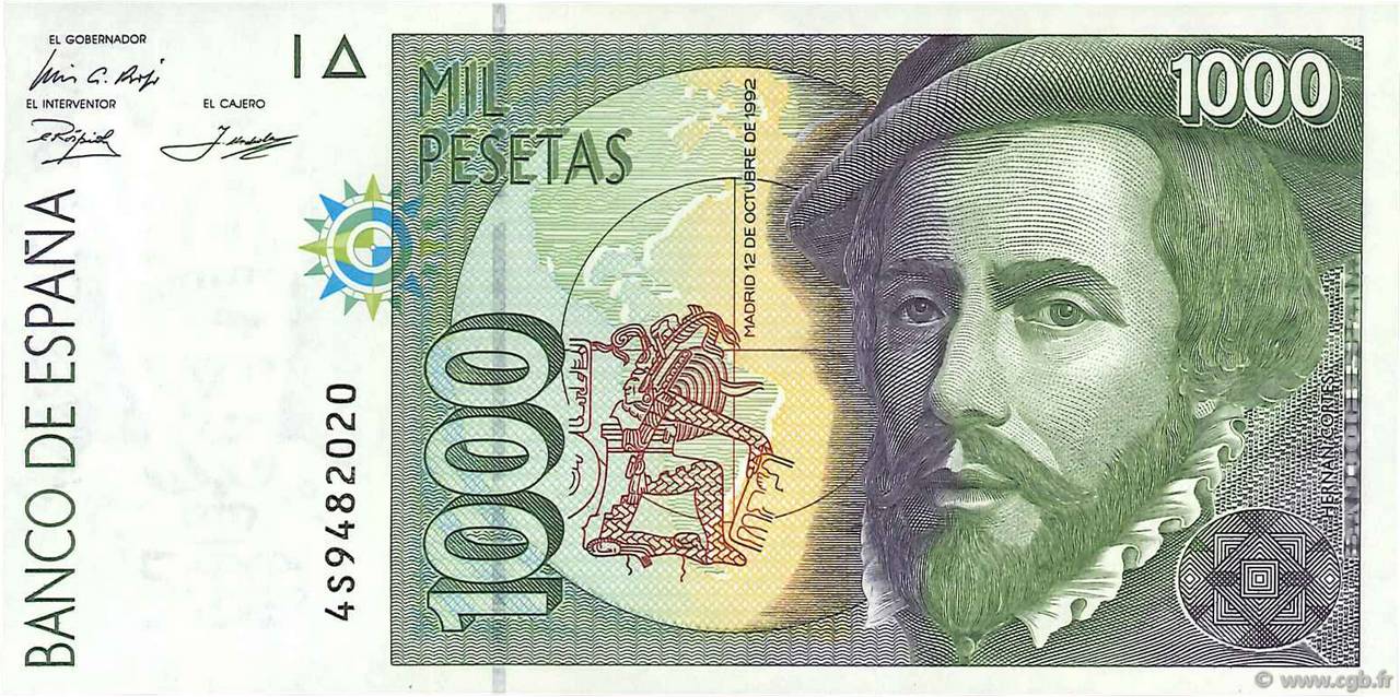 1000 Pesetas SPANIEN  1992 P.163 ST