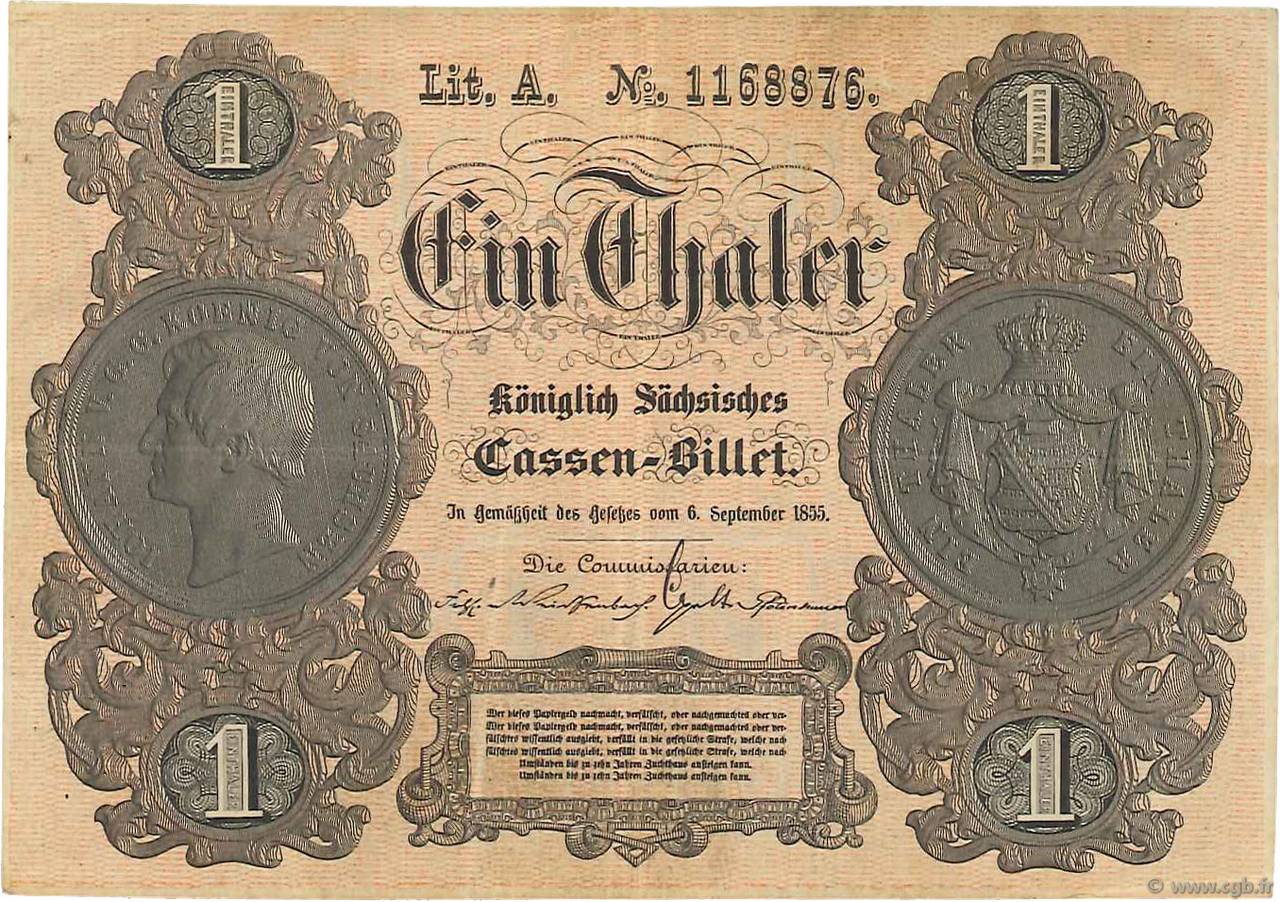 1 Thaler GERMANY  1855 PS.0624 VF