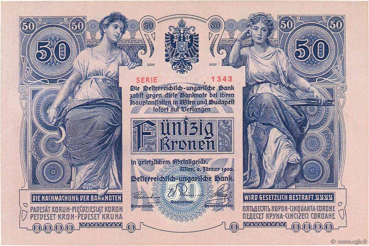 50 Kronen ÖSTERREICH  1902 P.006 fST