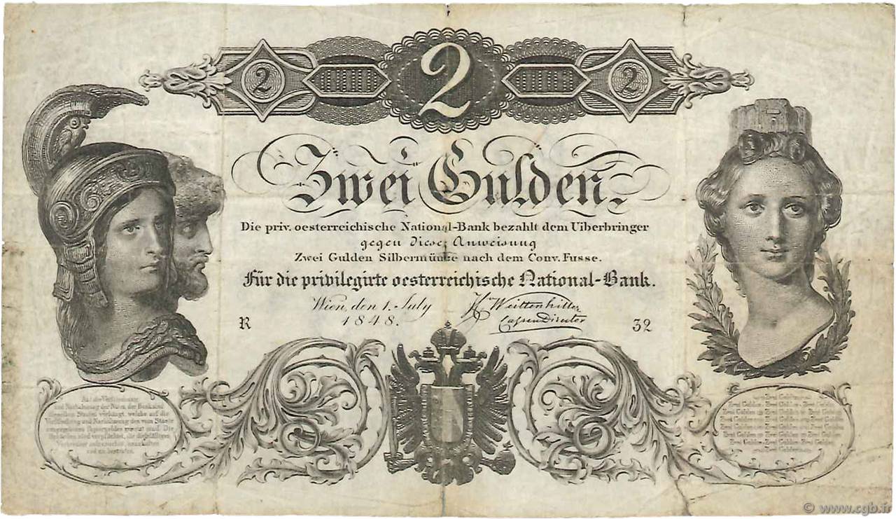 2 Gulden AUSTRIA  1848 P.A082 F