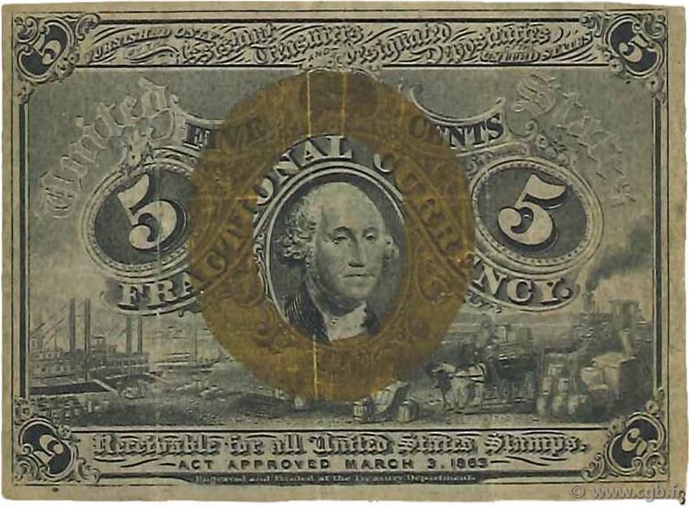 5 Cents STATI UNITI D AMERICA  1863 P.101a BB