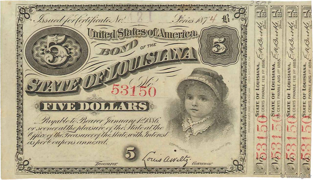 5 Dollars UNITED STATES OF AMERICA  1886 P.- XF