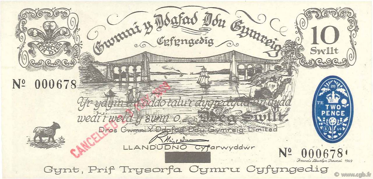 10 Swllt WALES  1969 P.-- FDC