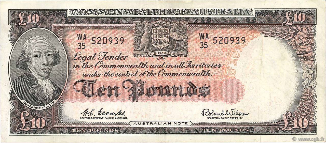 10 Pounds AUSTRALIA  1961 P.36a VF