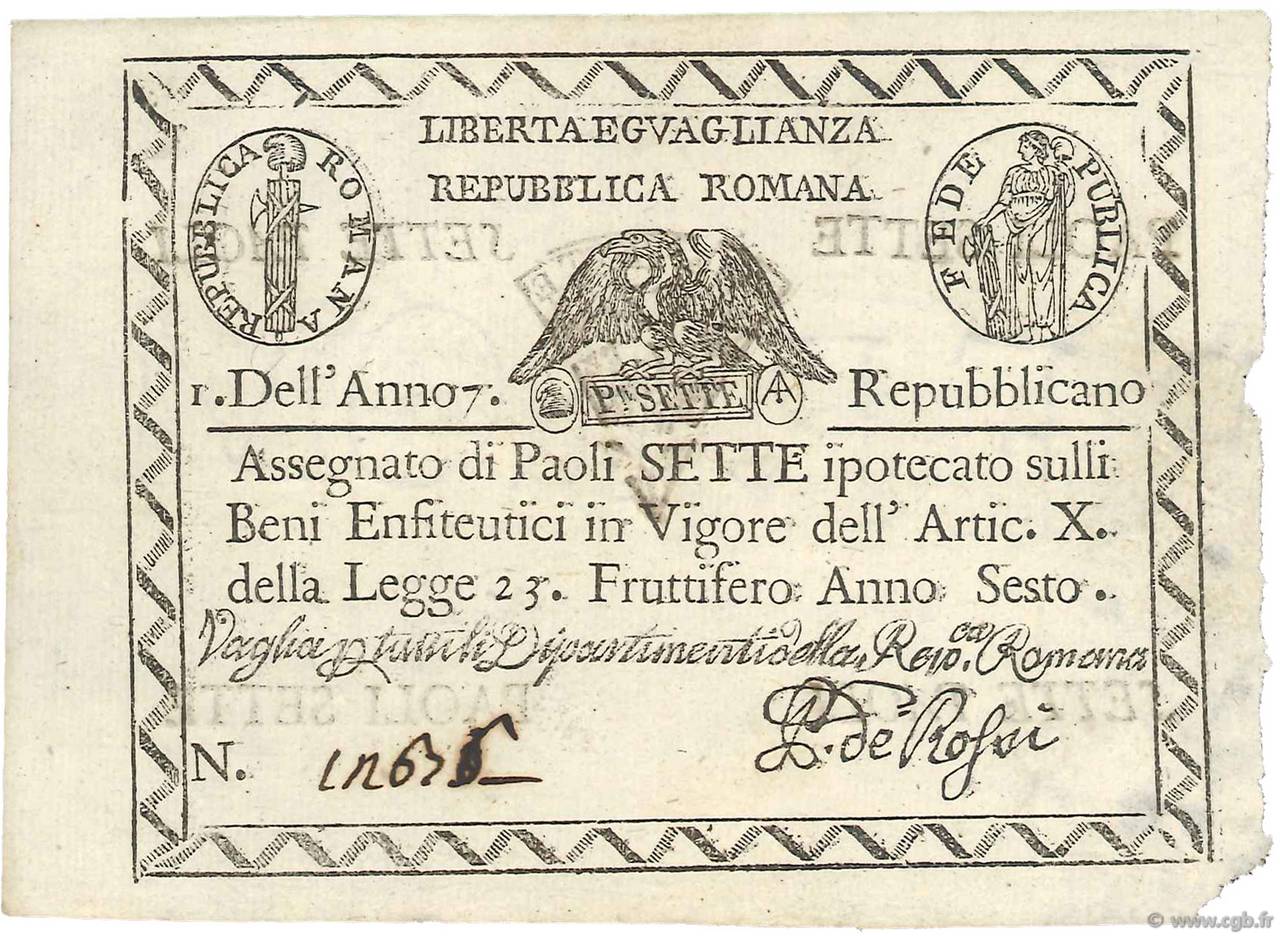 7 Paoli ITALY  1798 PS.537 XF+