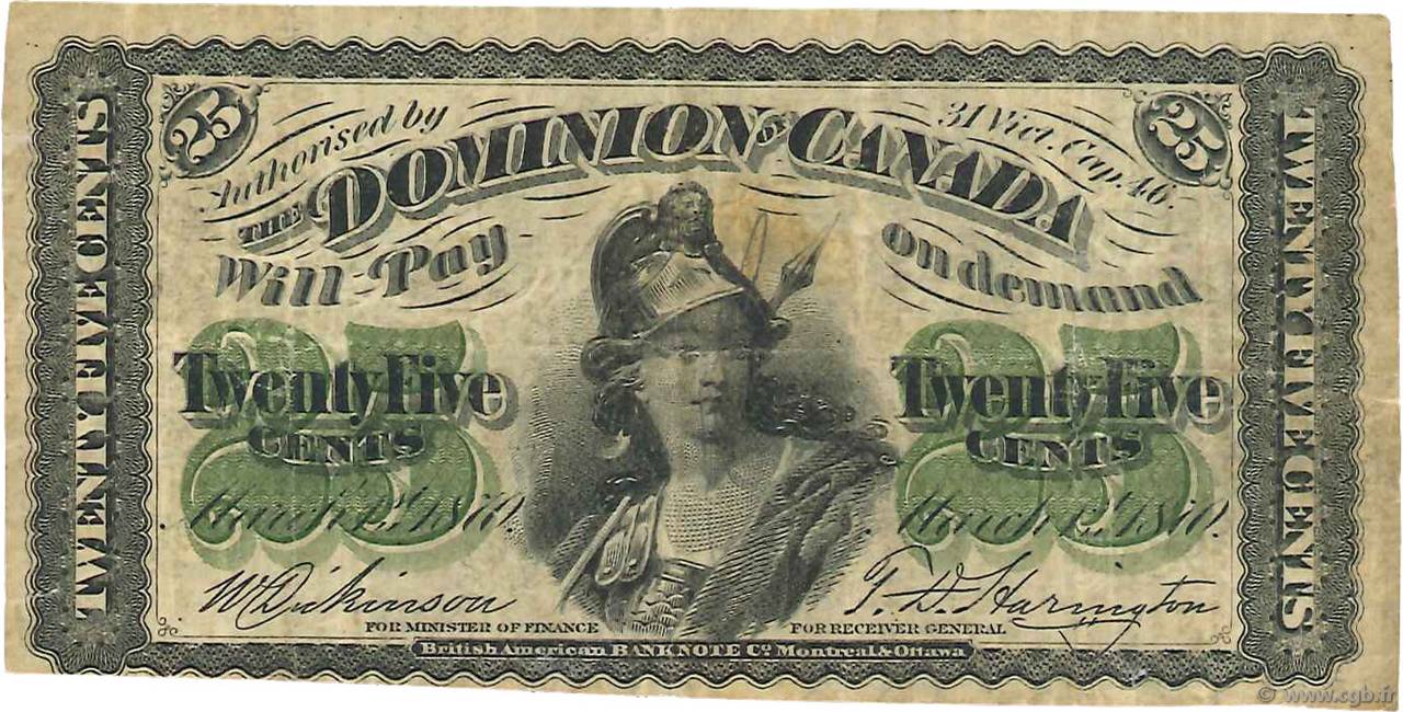 25 Cents KANADA  1900 P.008a S