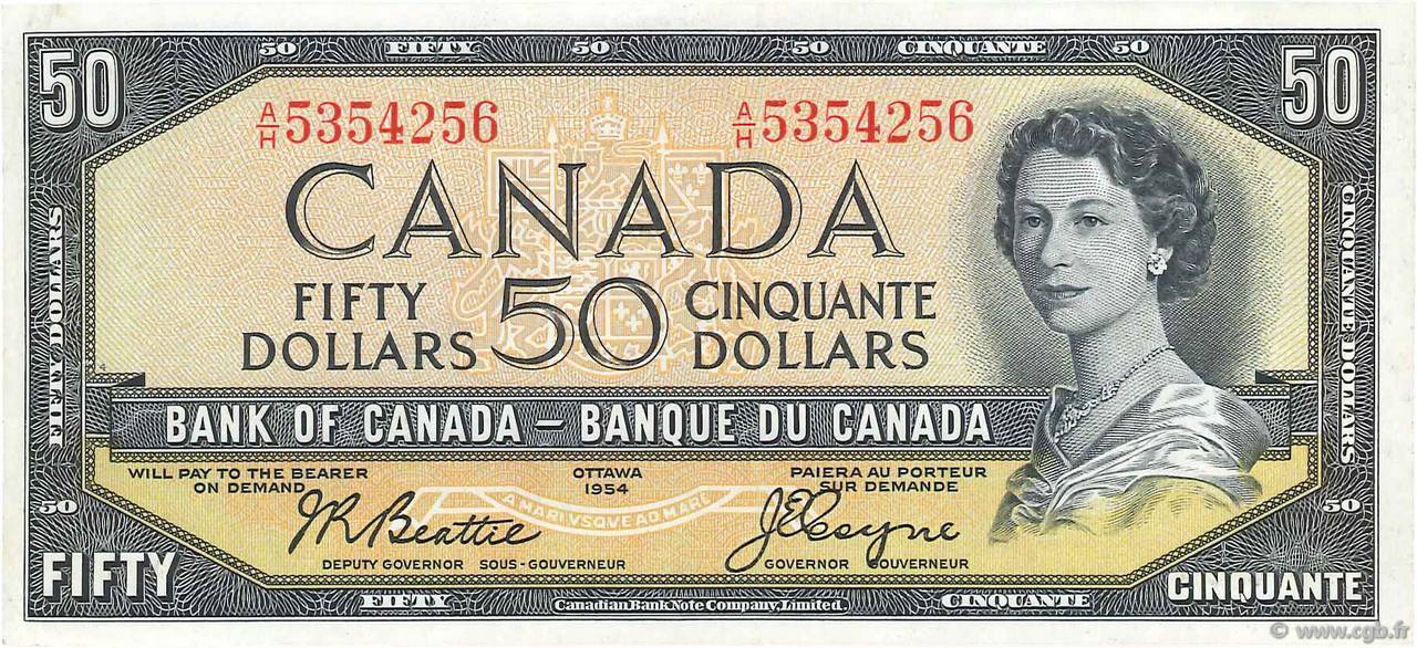 50 Dollars KANADA  1954 P.081a VZ