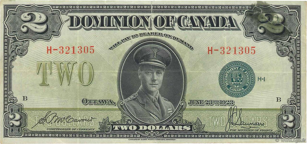 2 Dollars CANADA  1923 P.034d VF