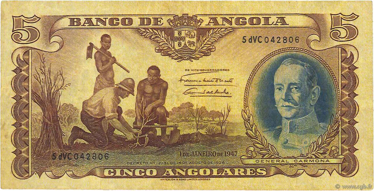 5 Angolares ANGOLA  1947 P.077 BB