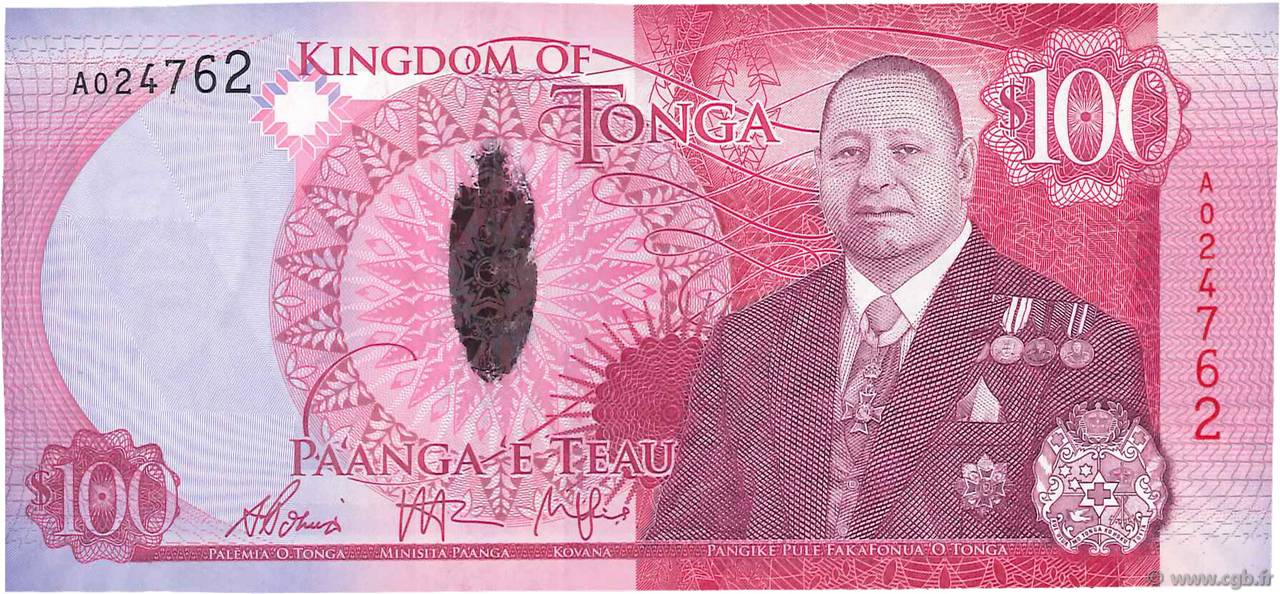 100 Pa anga TONGA  2015 P.49 UNC