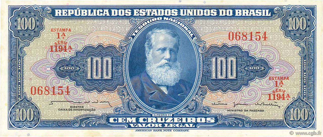 100 Cruzeiros BRASILE  1964 P.170b FDC