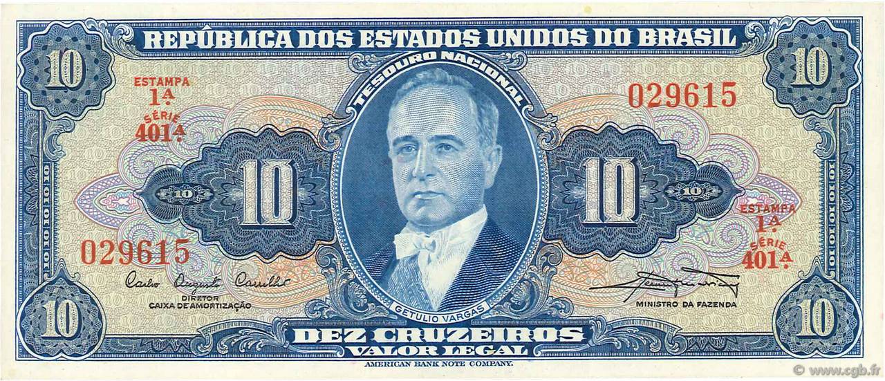 10 Cruzeiros BRASIL  1961 P.167a EBC+